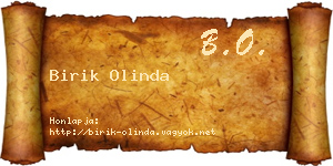 Birik Olinda névjegykártya